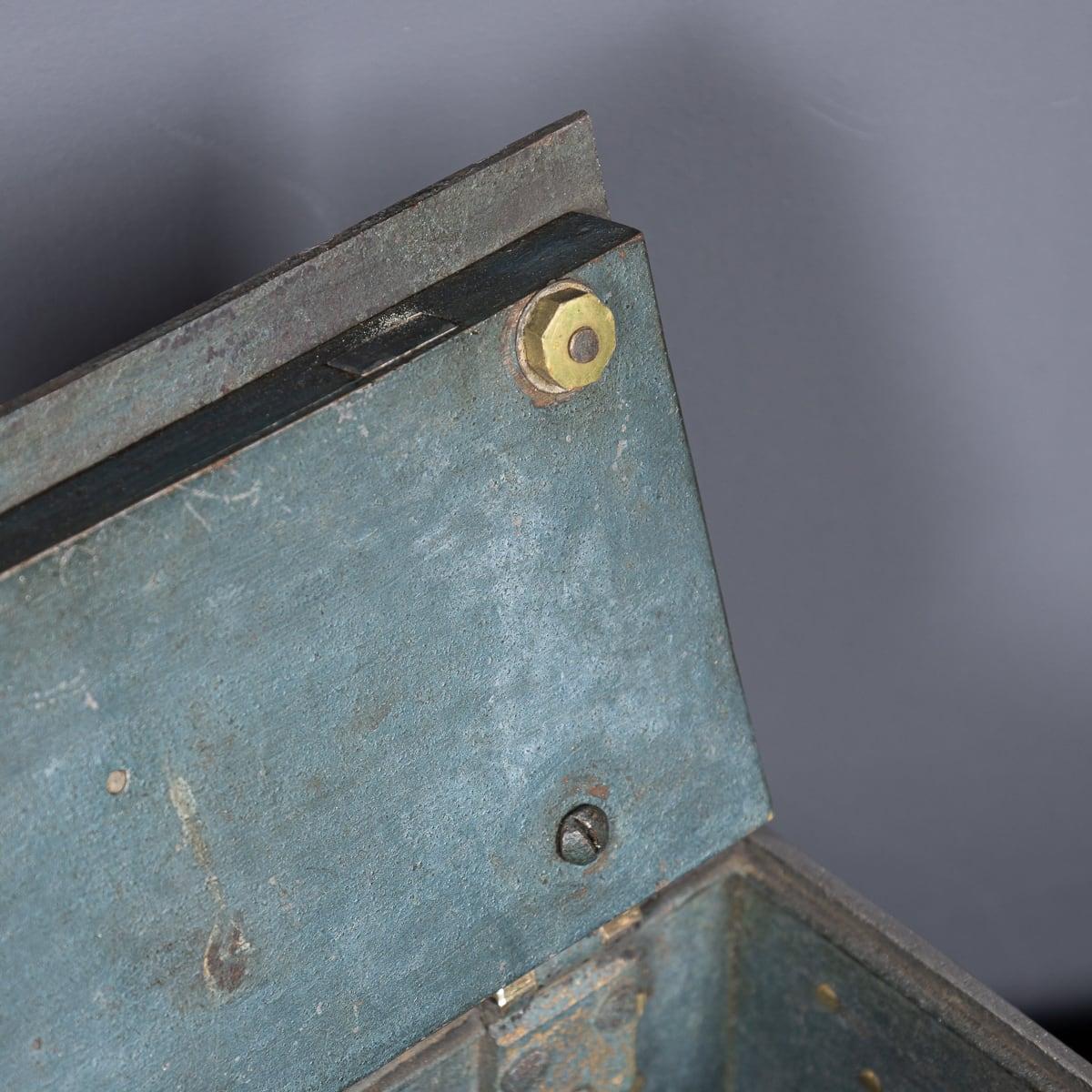 19th Century Victorian Small Cast Iron With Brass Decoration Strong Box c.1890 4