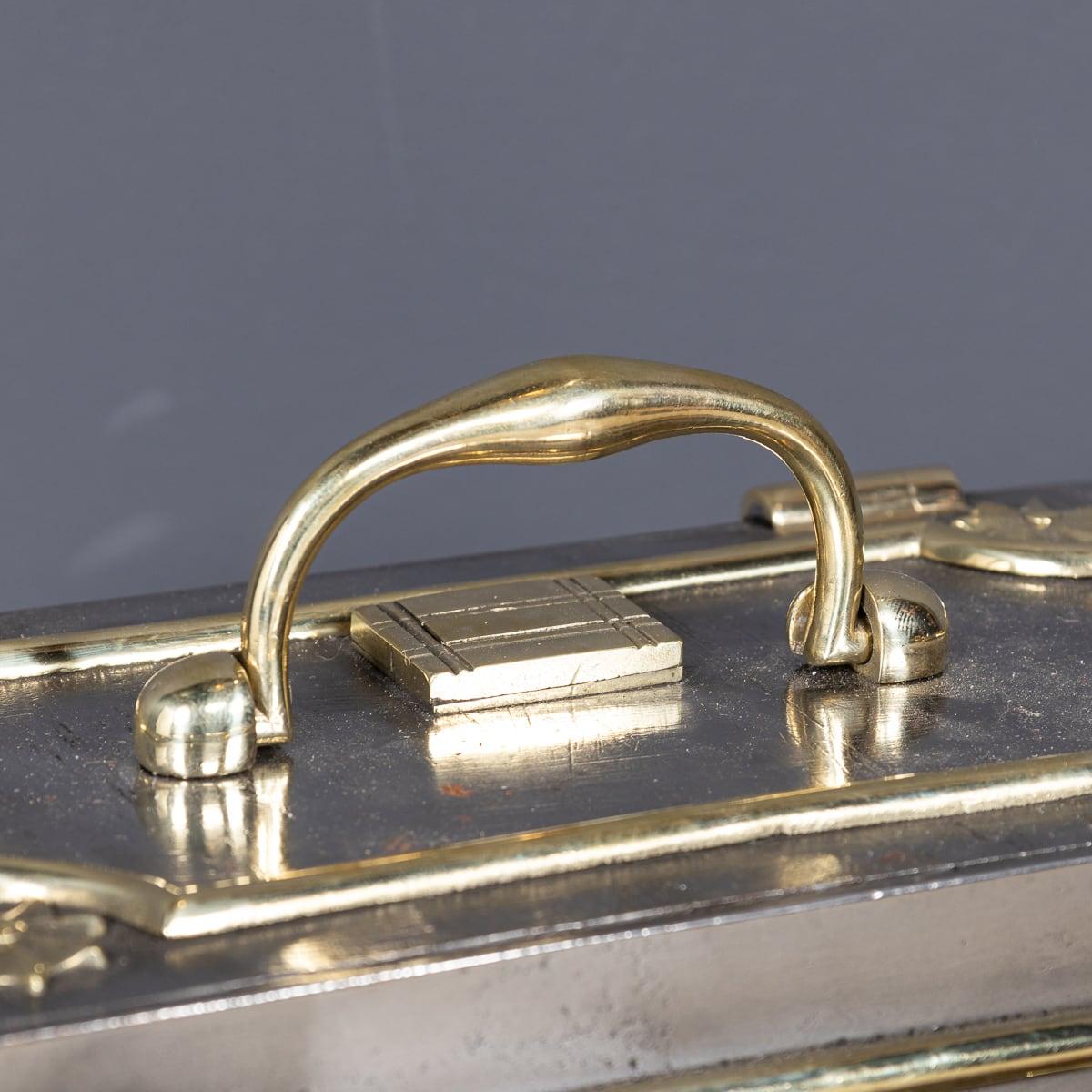 19th Century Victorian Small Cast Iron With Brass Decoration Strong Box c.1890 6