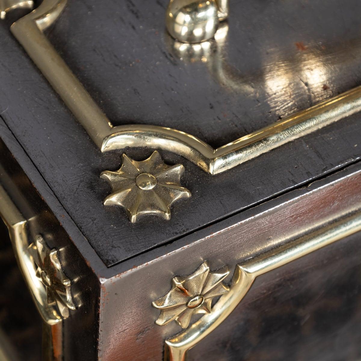 19th Century Victorian Small Cast Iron With Brass Decoration Strong Box c.1890 12