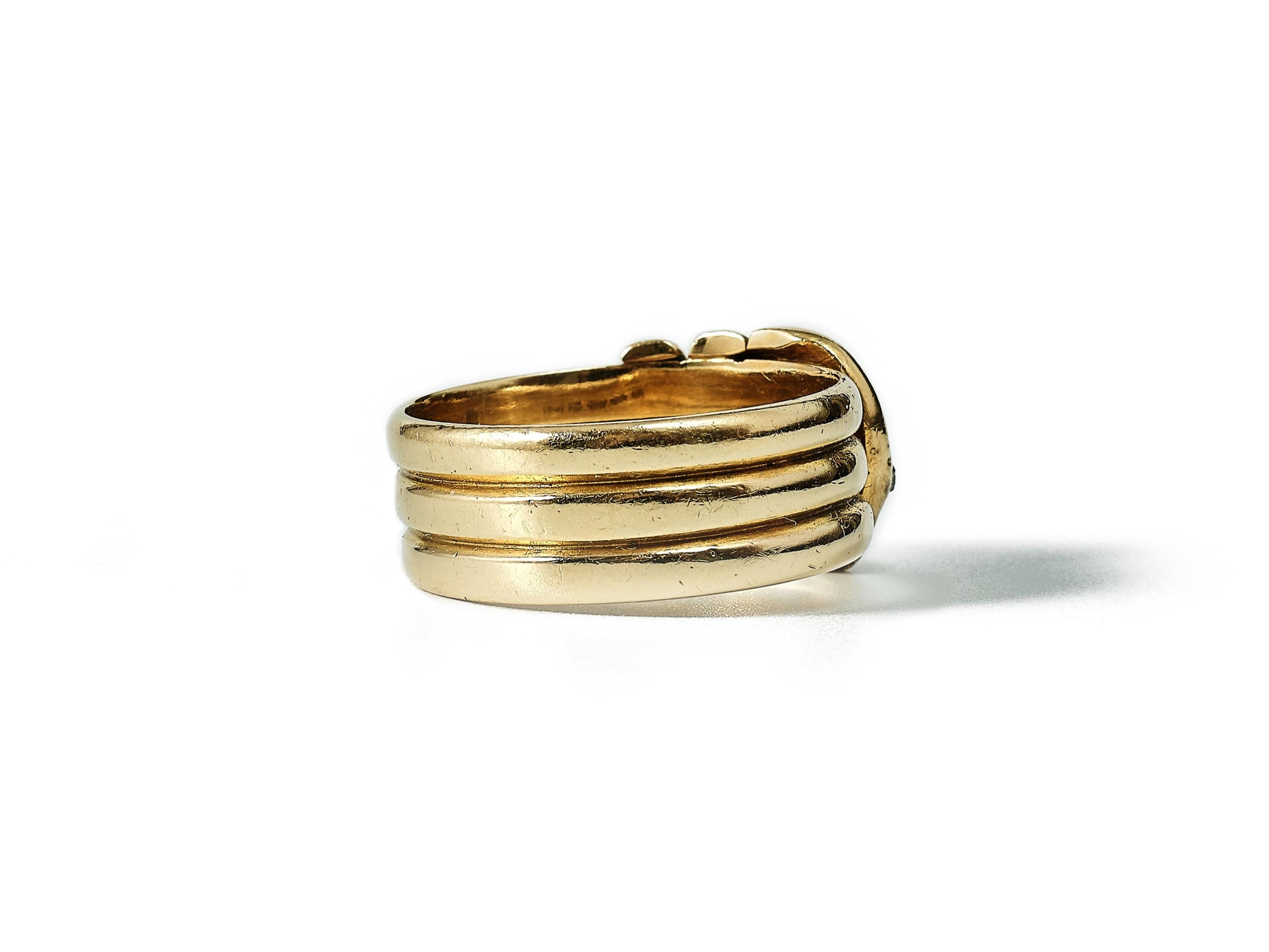 19th century victorian snake gold and diamond ring by Barnet Henry Joseph 1885 In Good Condition In Malmö, Skåne län