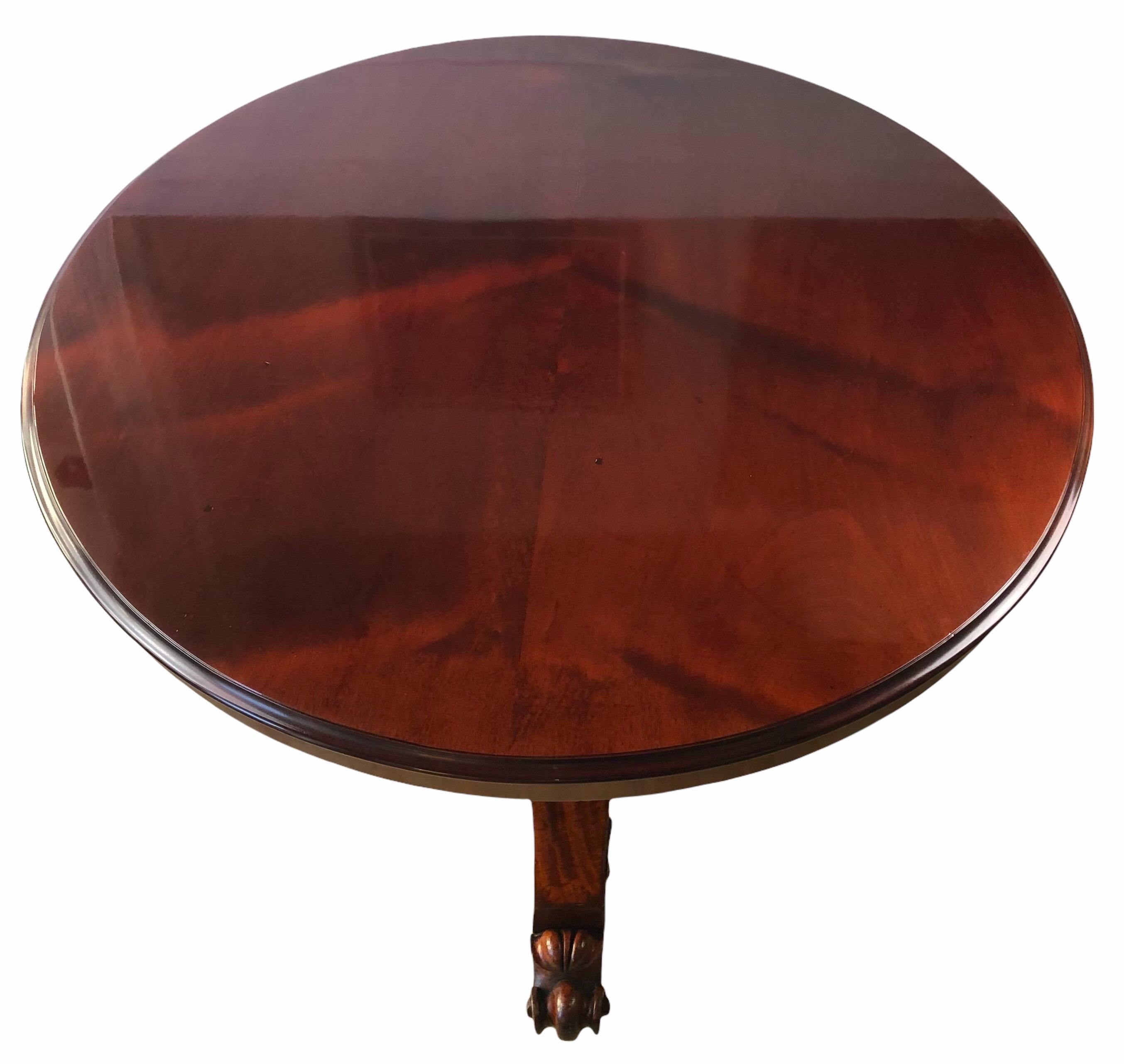 19th Century Victorian Tilt-Top Center Table, Large Round Mahogany Dining Table In Good Condition For Sale In Miami, FL