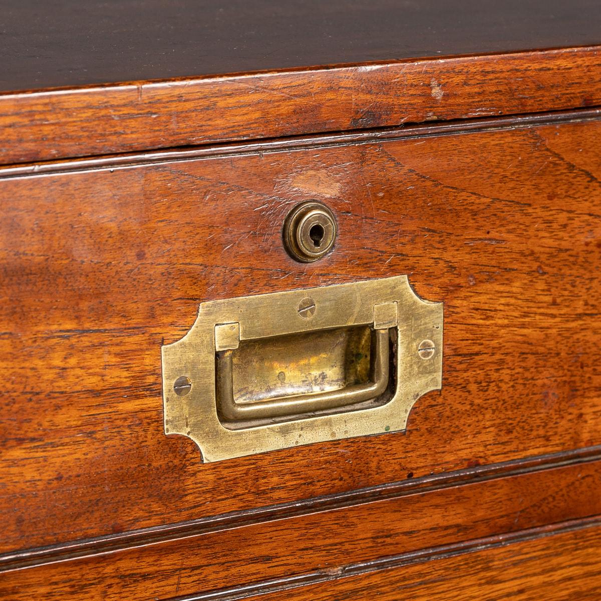 19th Century Victorian Solid Mahogany & Brass Campaign Dresser, c.1860 For Sale 11