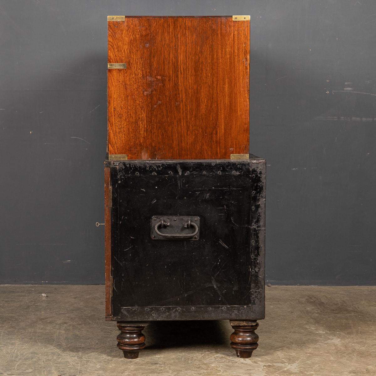 19th Century Victorian Solid Mahogany & Brass Campaign Dresser, c.1860 For Sale 2