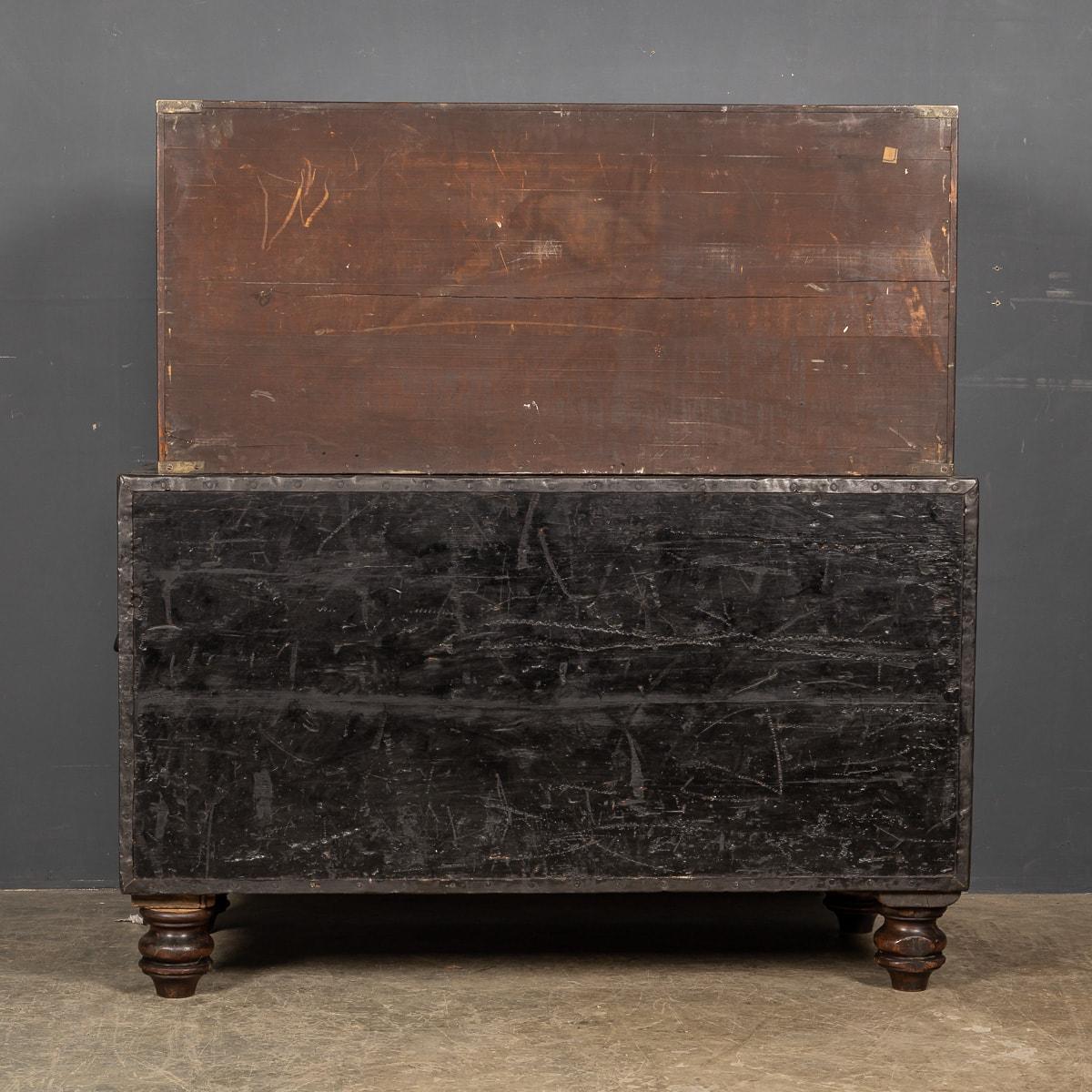 19th Century Victorian Solid Mahogany & Brass Campaign Dresser, c.1860 For Sale 3