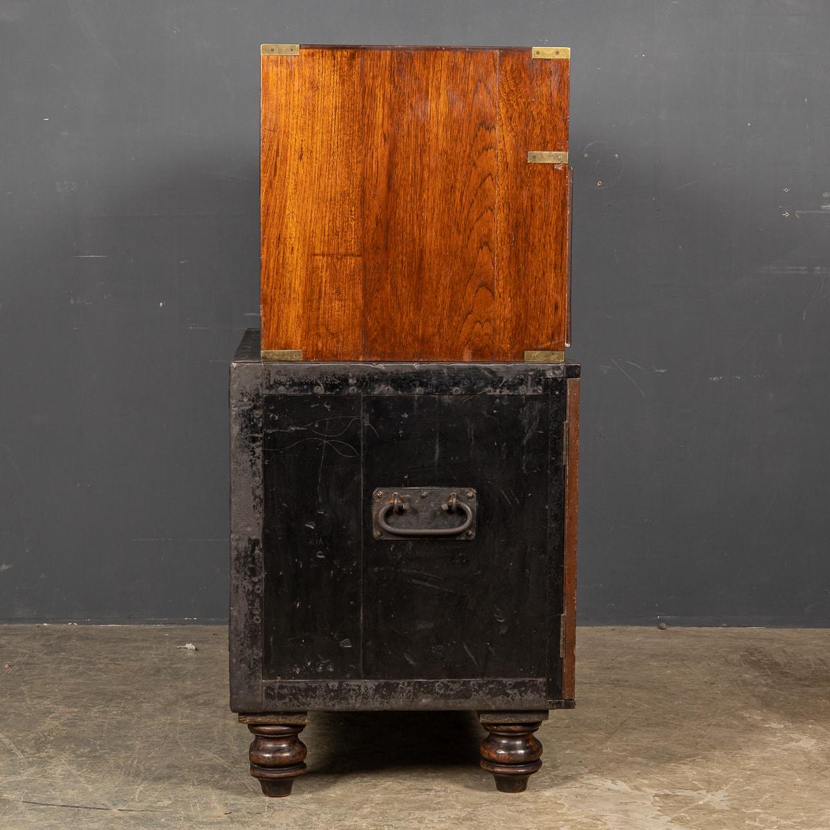 19th Century Victorian Solid Mahogany & Brass Campaign Dresser, c.1860 For Sale 4