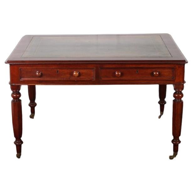 19th Century Victorian Solid Mahogany Library Desk For Sale