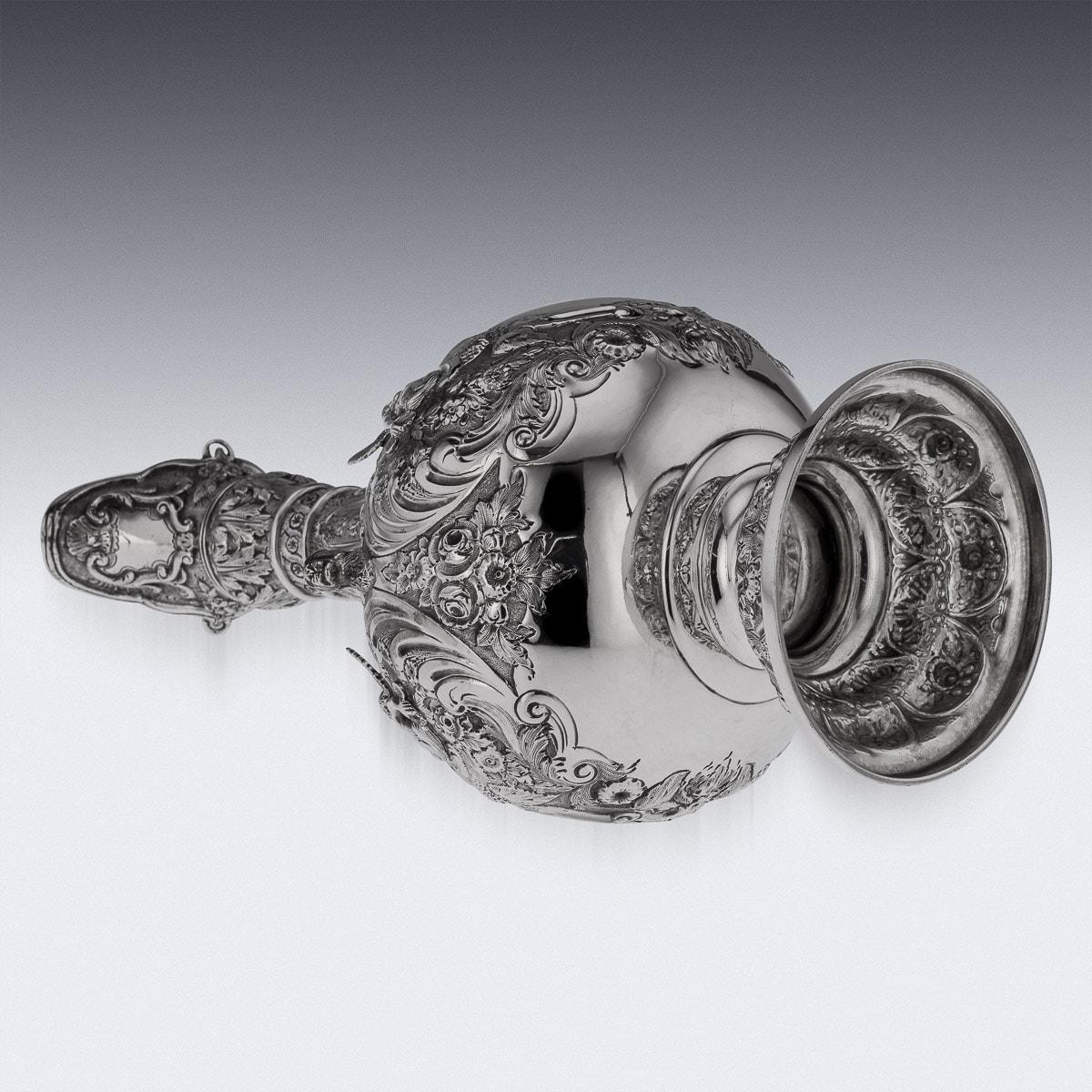 19th Century Victorian Solid Silver Armada Jug, London, circa 1887 3