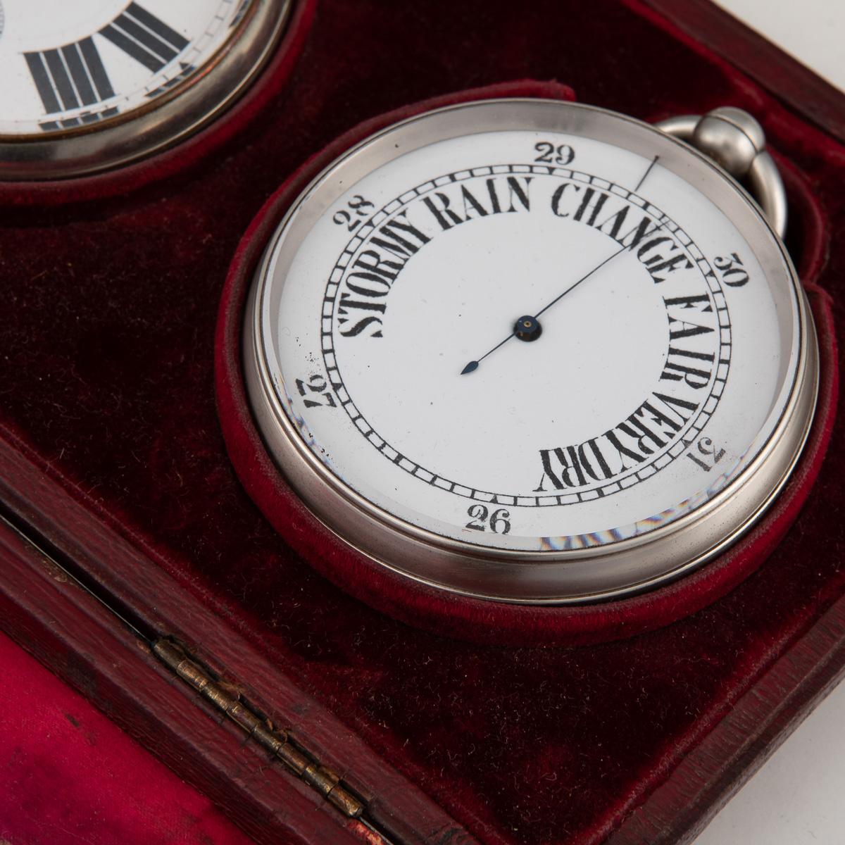 19th Century Victorian Solid Silver Barometer & Watch Desk Stand, c.1899 5