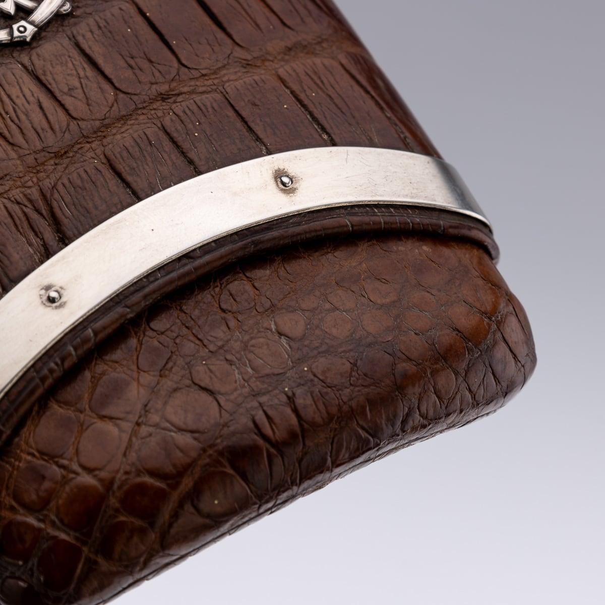 19th Century Victorian Solid Silver Crocodile Leather Cigar Case, Asprey c.1878 For Sale 11