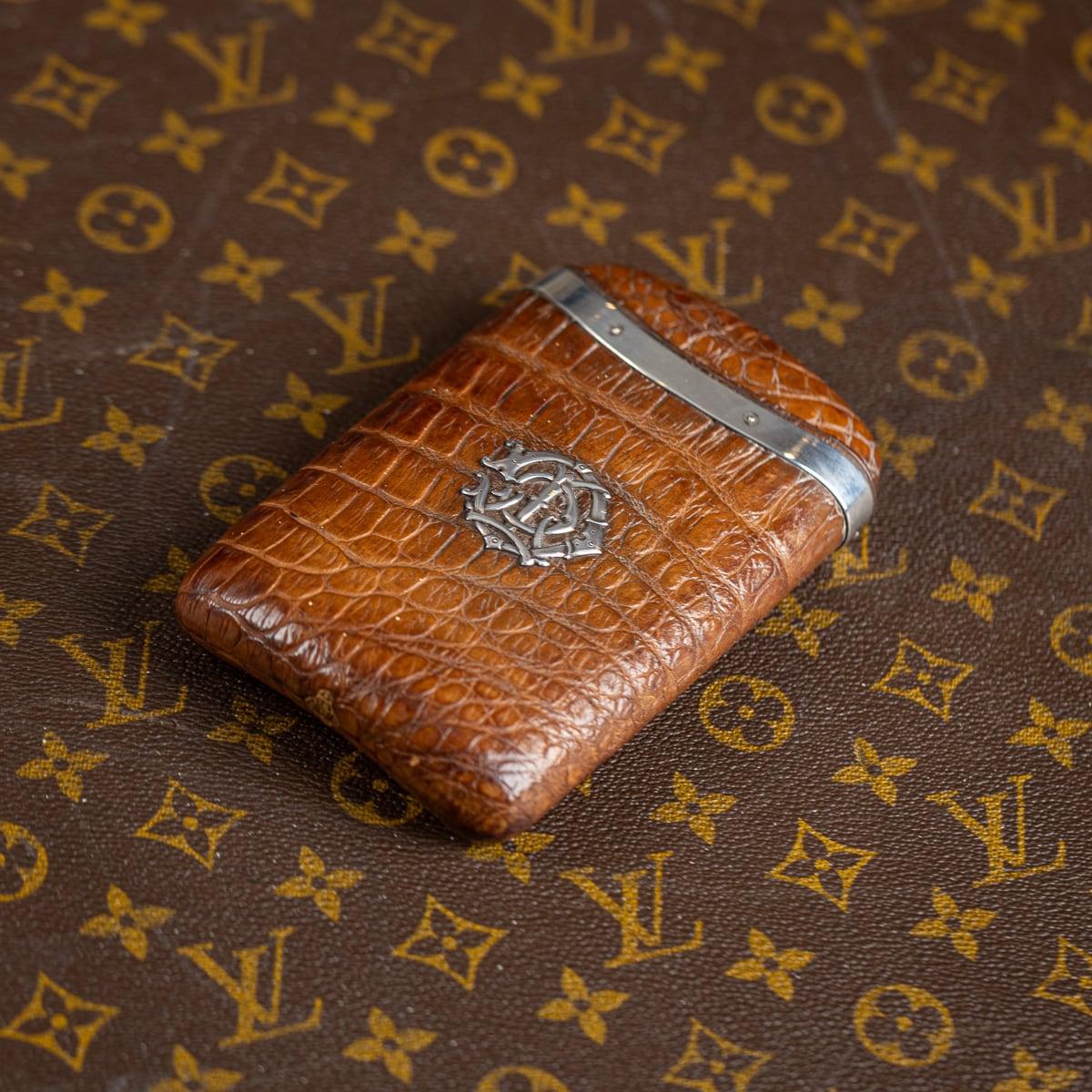Other 19th Century Victorian Solid Silver Crocodile Leather Cigar Case, Asprey c.1878 For Sale