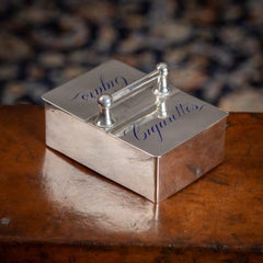 Viktorianische Zigarrenschachtel aus massivem Silber und Emaille aus dem 19. Jahrhundert, Sampson Mordan, um 1892