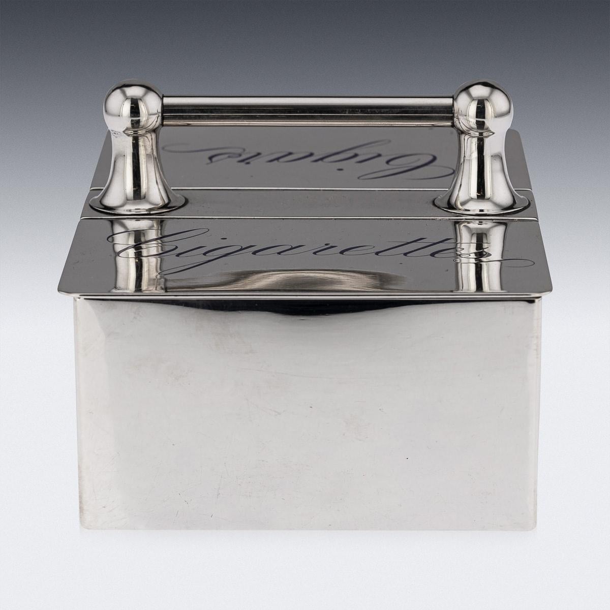British 19th Century Victorian Solid Silver & Enamel Cigar Box, Sampson Mordan, c.1892 For Sale