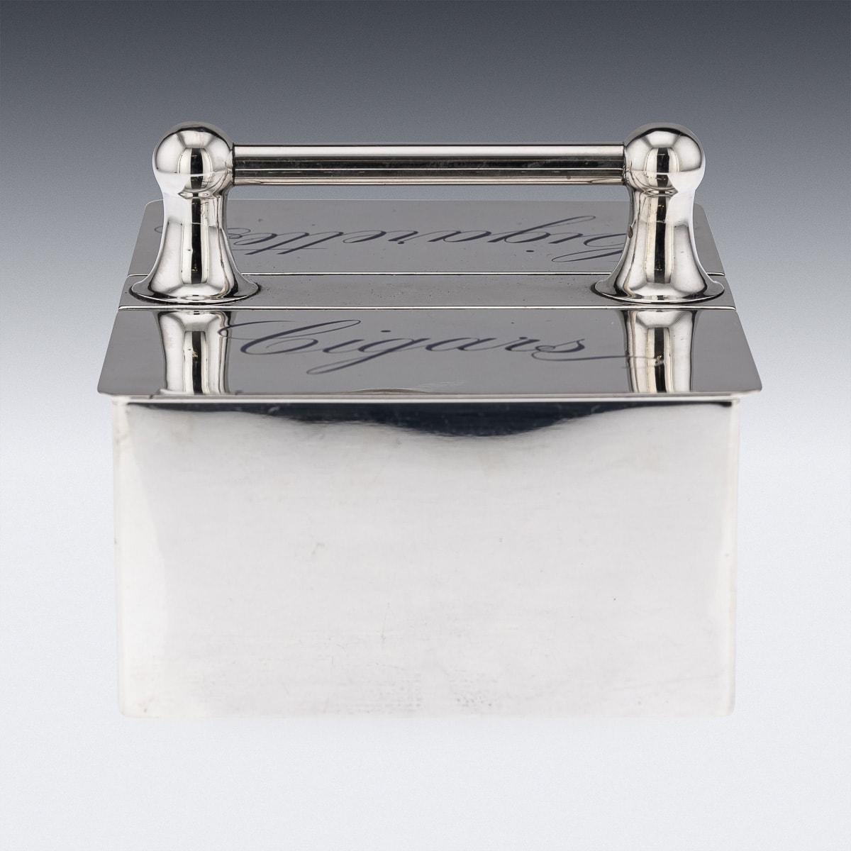 19th Century Victorian Solid Silver & Enamel Cigar Box, Sampson Mordan, c.1892 For Sale 1