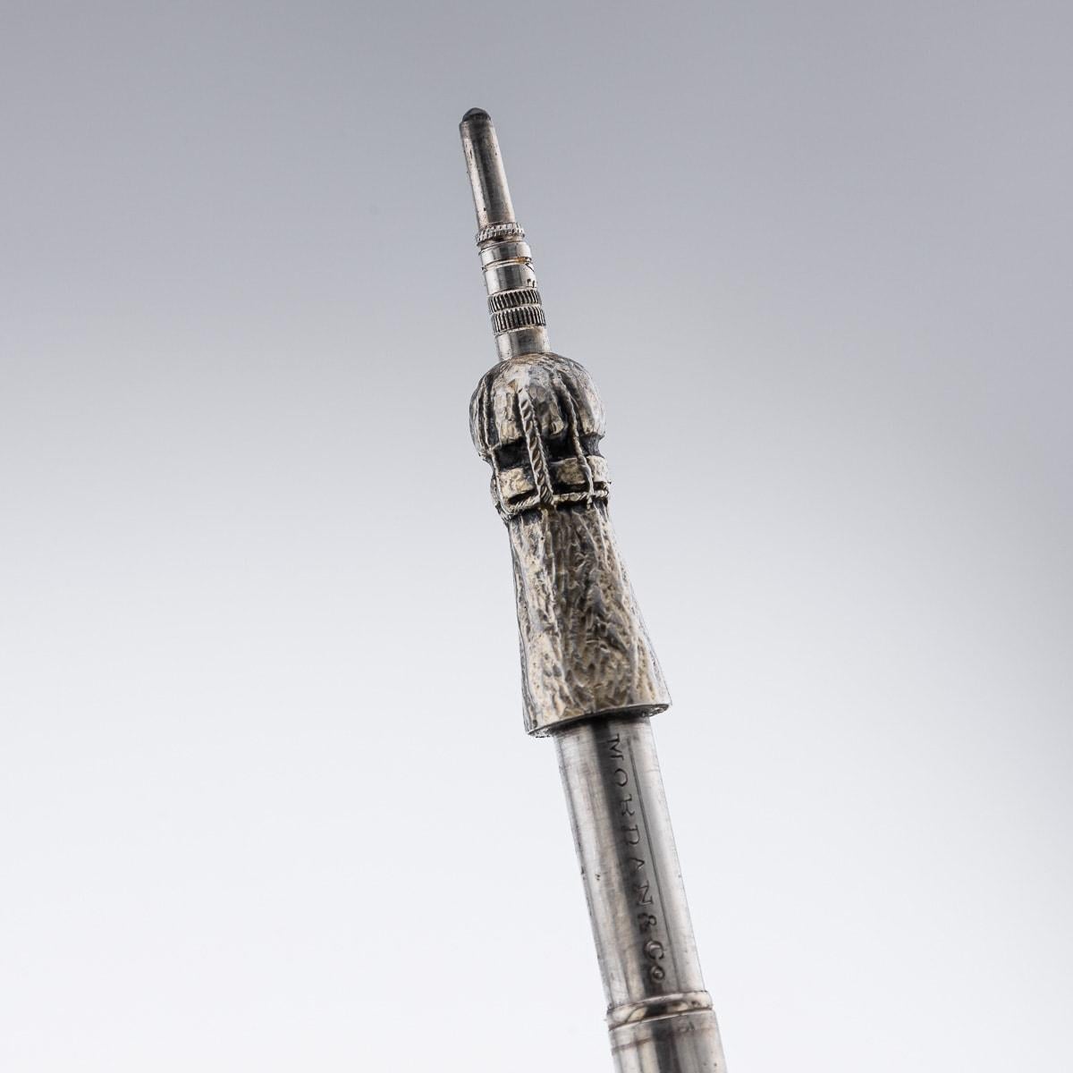 19th Century Victorian Solid Silver & Enamel Novelty Champagne Bottle Pencil For Sale 6