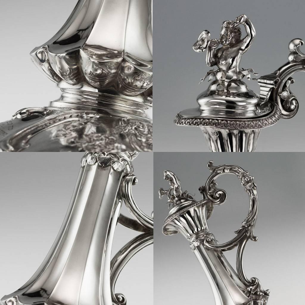 19th Century Victorian Solid Silver Ewer and Stand, Barnards, circa 1861 2