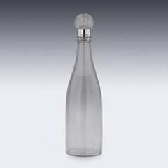 19th Century Victorian Solid Silver & Glass "Champagne Bottle" Decanter, c.1888