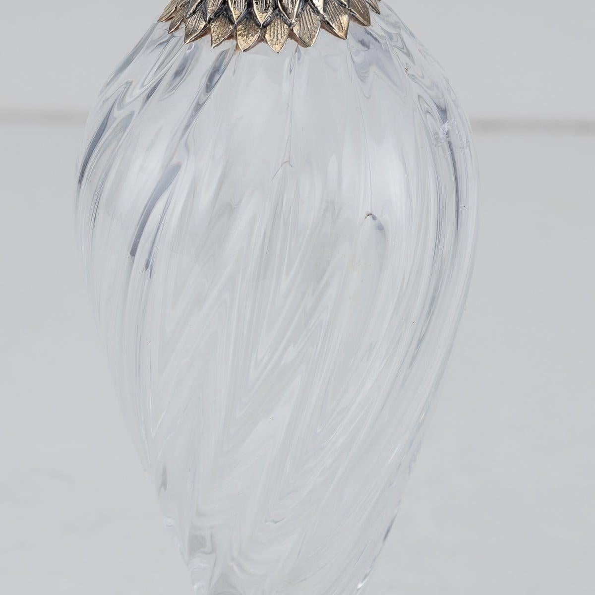 19th Century Victorian Solid Silver & Glass Novelty Cobra Claret Jug c.1895 7