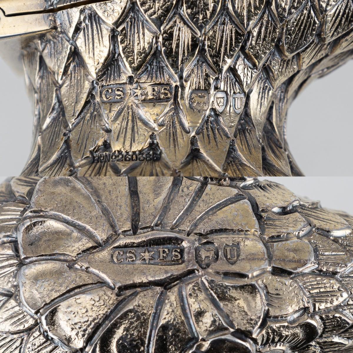 19th Century Victorian Solid Silver & Glass Novelty Cobra Claret Jug c.1895 13