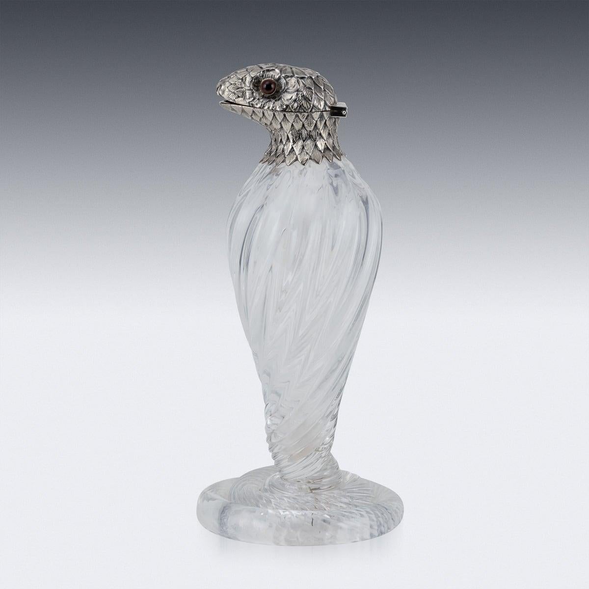 Other 19th Century Victorian Solid Silver & Glass Novelty Cobra Claret Jug c.1895