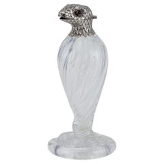 19th Century Victorian Solid Silver & Glass Novelty Cobra Claret Jug c.1895