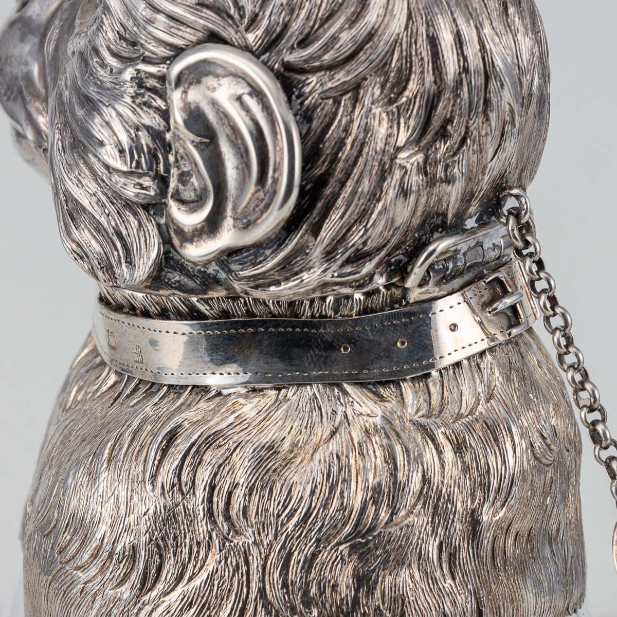 19th Century Victorian Solid Silver & Glass Novelty Monkey Claret Jug c.1892 5