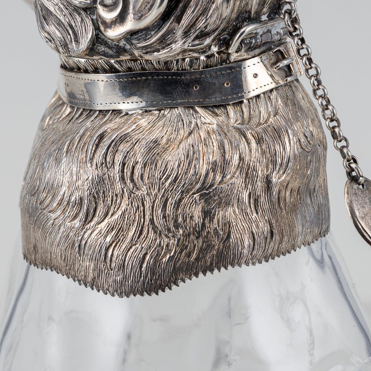 19th Century Victorian Solid Silver & Glass Novelty Monkey Claret Jug c.1892 6