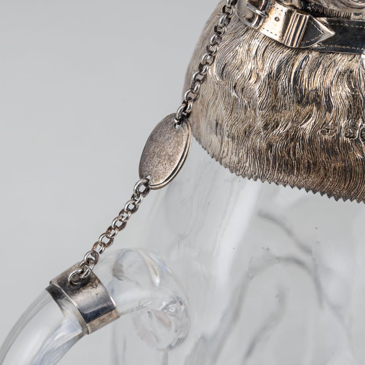19th Century Victorian Solid Silver & Glass Novelty Monkey Claret Jug c.1892 8