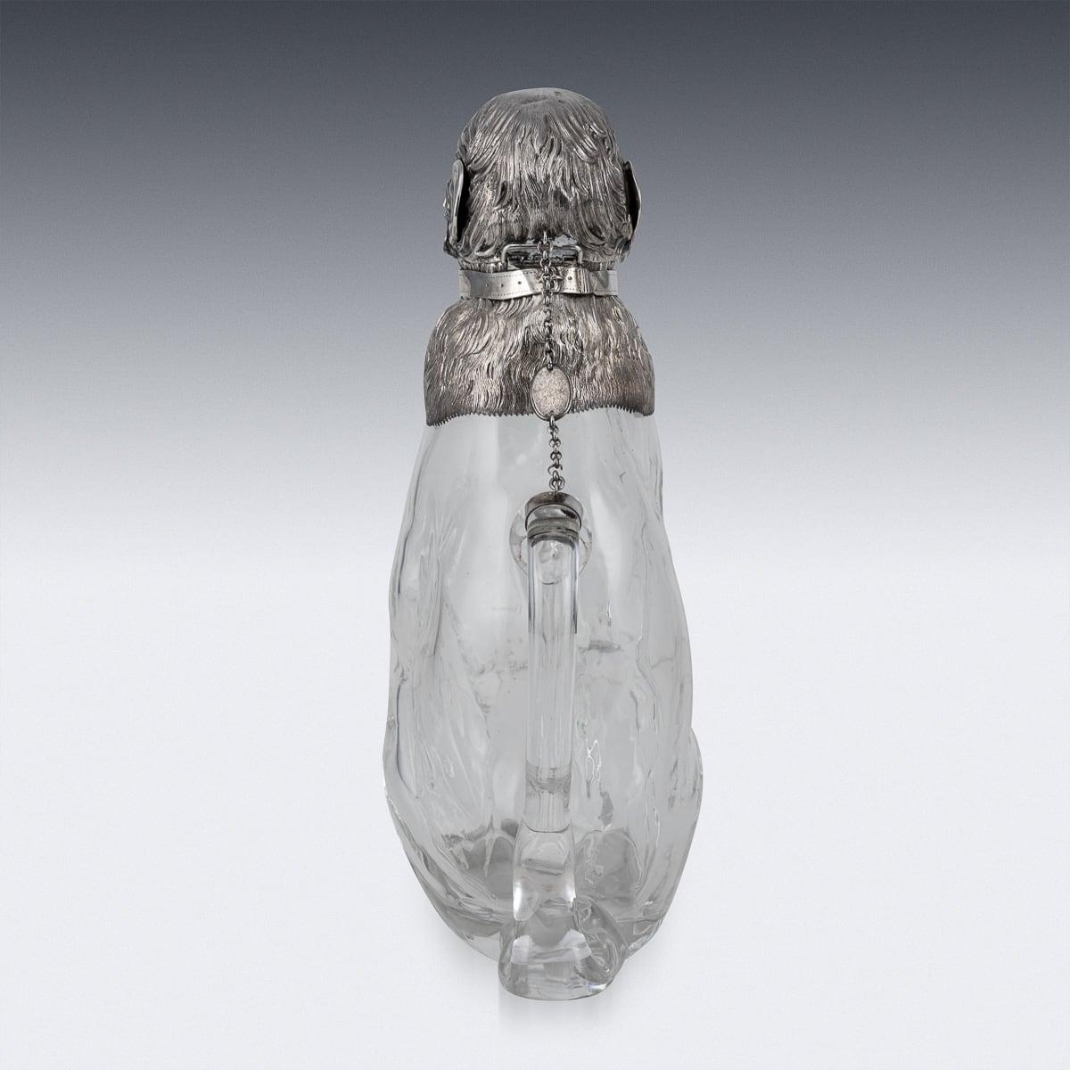 British 19th Century Victorian Solid Silver & Glass Novelty Monkey Claret Jug c.1892