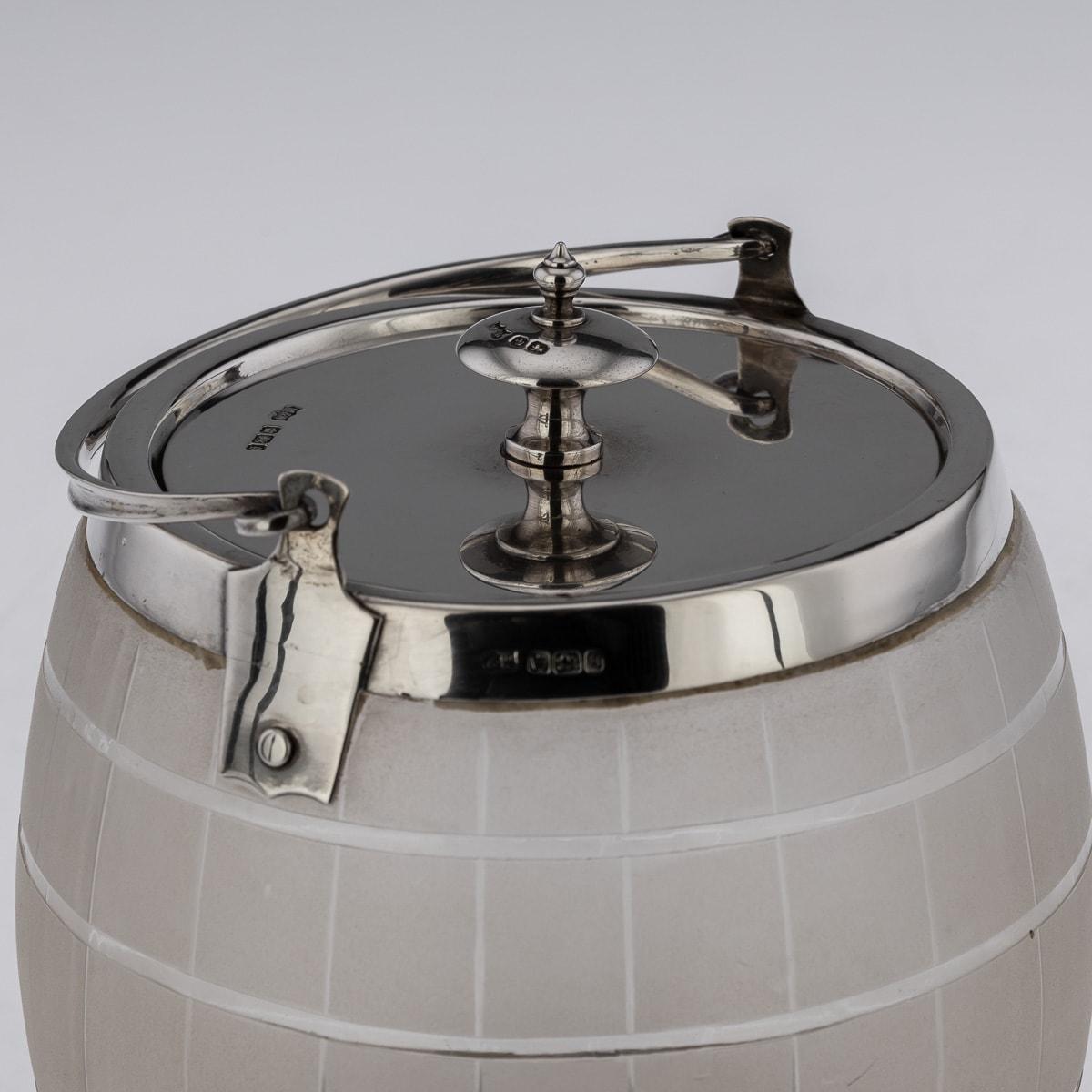 19th Century Victorian Solid Silver & Glass 'Whisky Barrel' Ice Bucket, c.1899 5