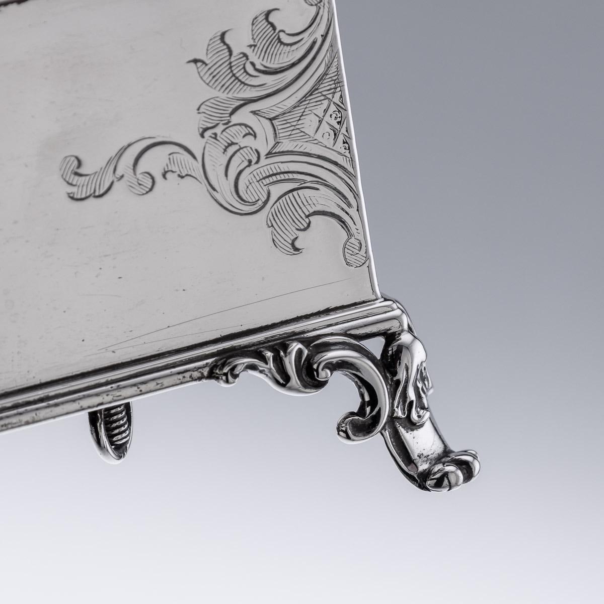 19th Century, Victorian Solid Silver Inkstand, Robert Hennell, c.1850 For Sale 15