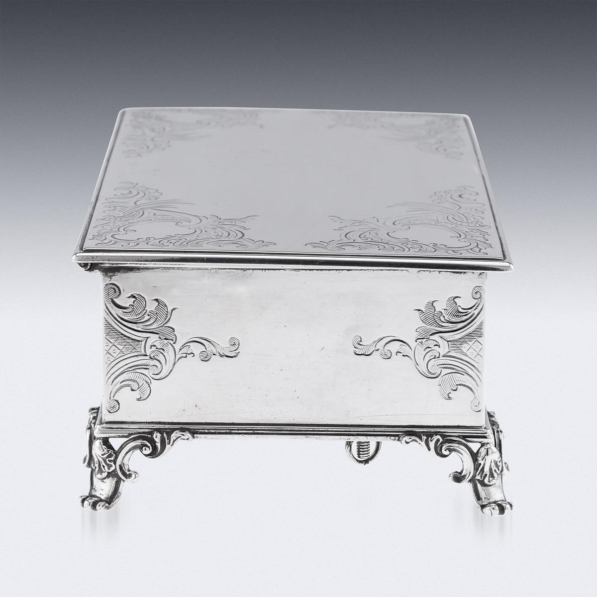 19th Century, Victorian Solid Silver Inkstand, Robert Hennell, c.1850 For Sale 3