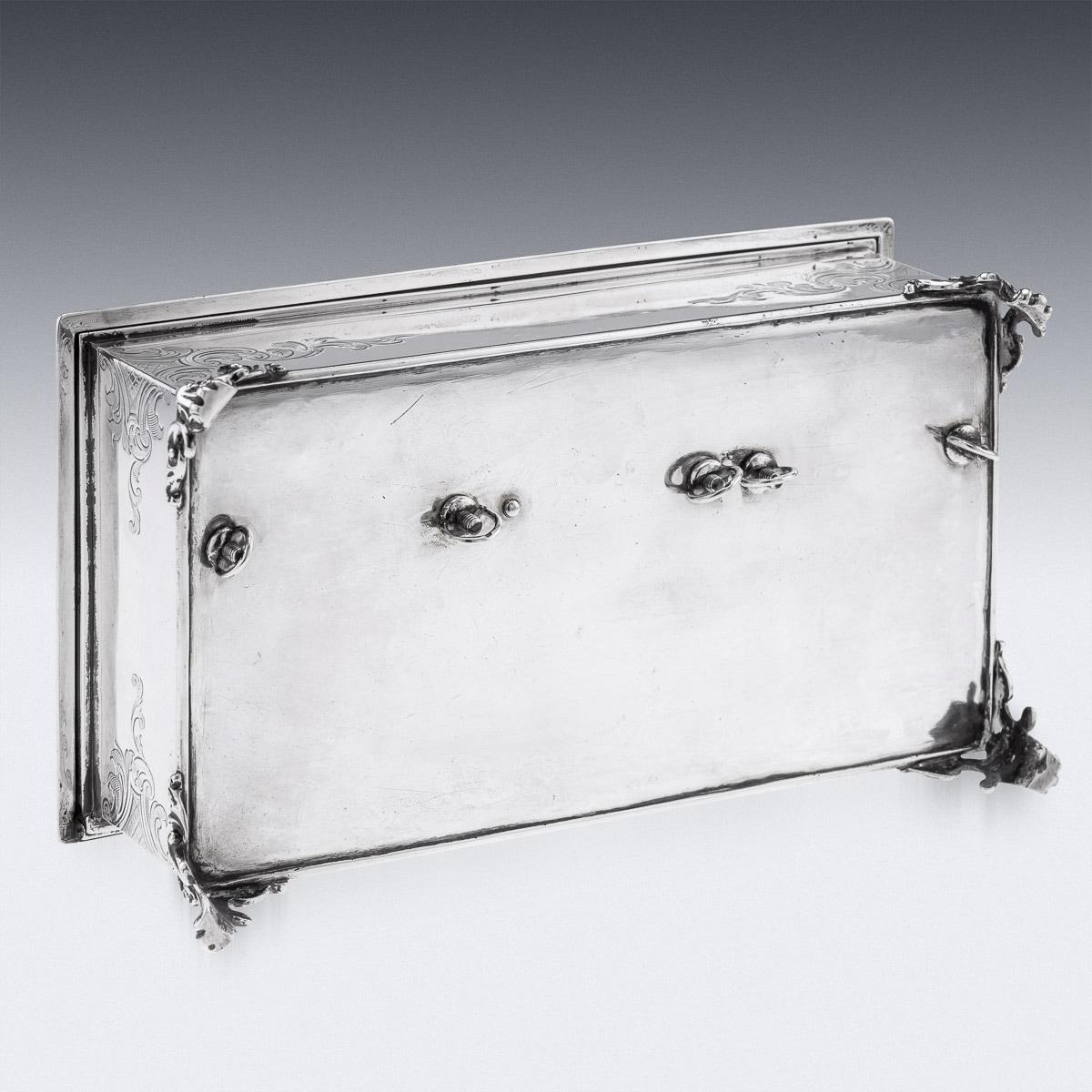 19th Century, Victorian Solid Silver Inkstand, Robert Hennell, c.1850 For Sale 4