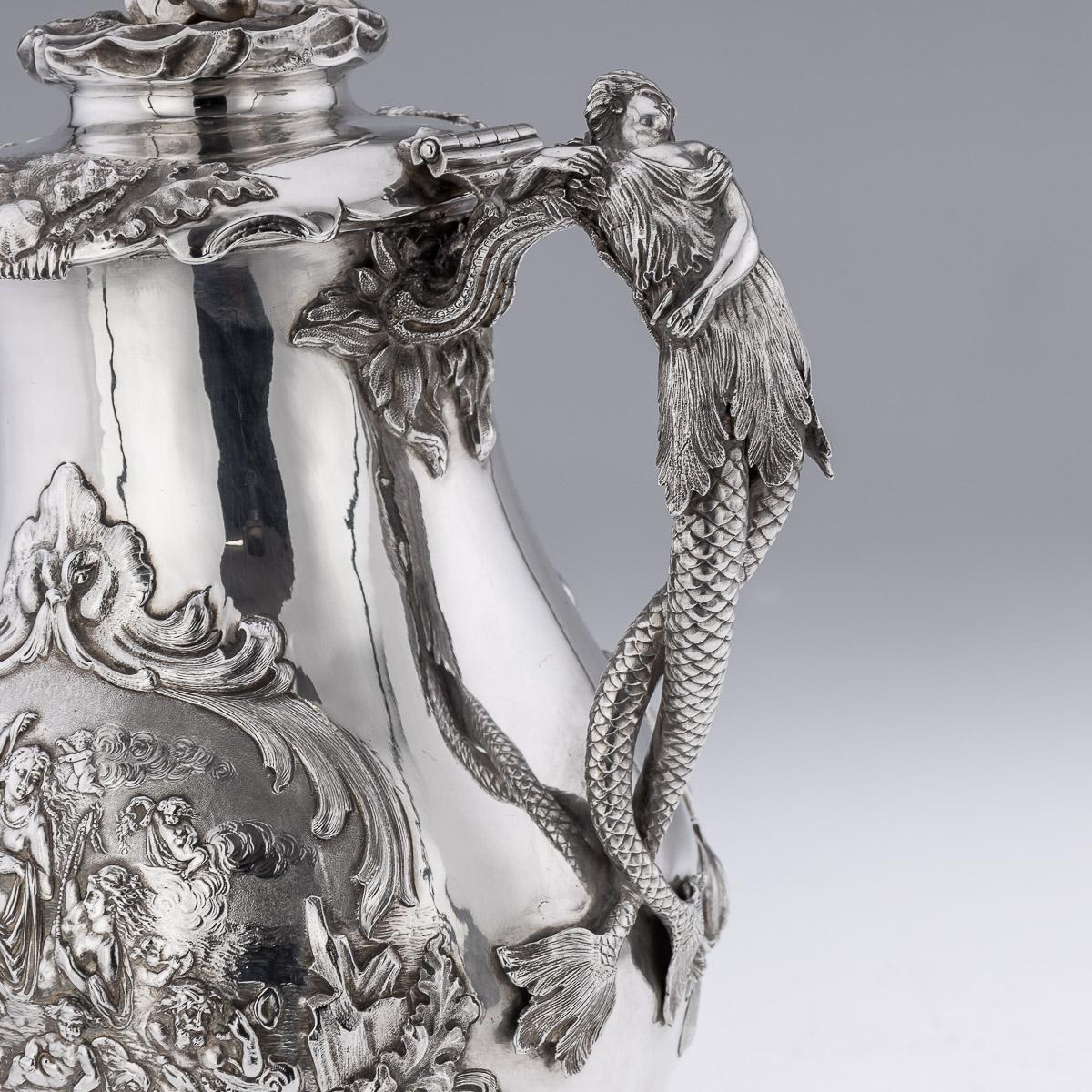 19th Century Victorian Solid Silver Nautical Jug, George Angell, c.1859 For Sale 8