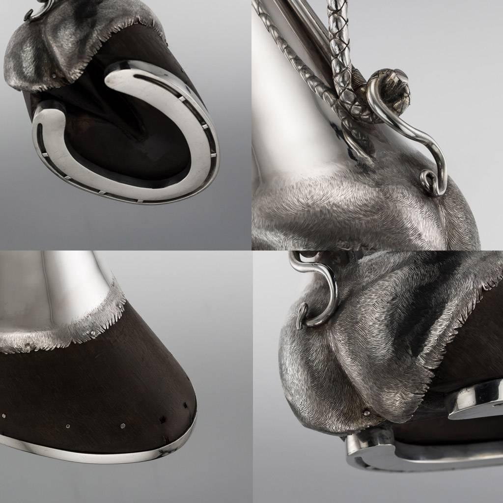 19th Century Victorian Solid Silver Novelty Horse Decanter, Louis Dee circa 1883 6