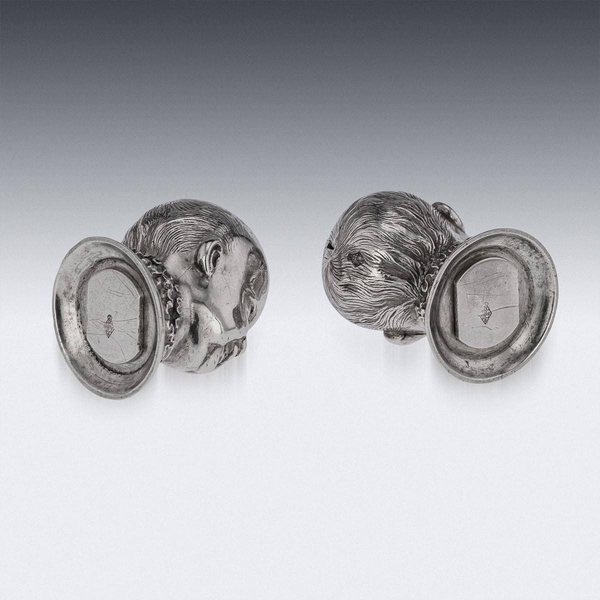 19th Century Victorian Solid Silver Novelty Salt & Pepper, London, c.1880 For Sale 3