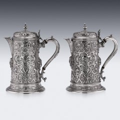 Coppia di flagelli in argento massiccio dell'Ottocento vittoriano, Martin Hall & Co. circa 1875