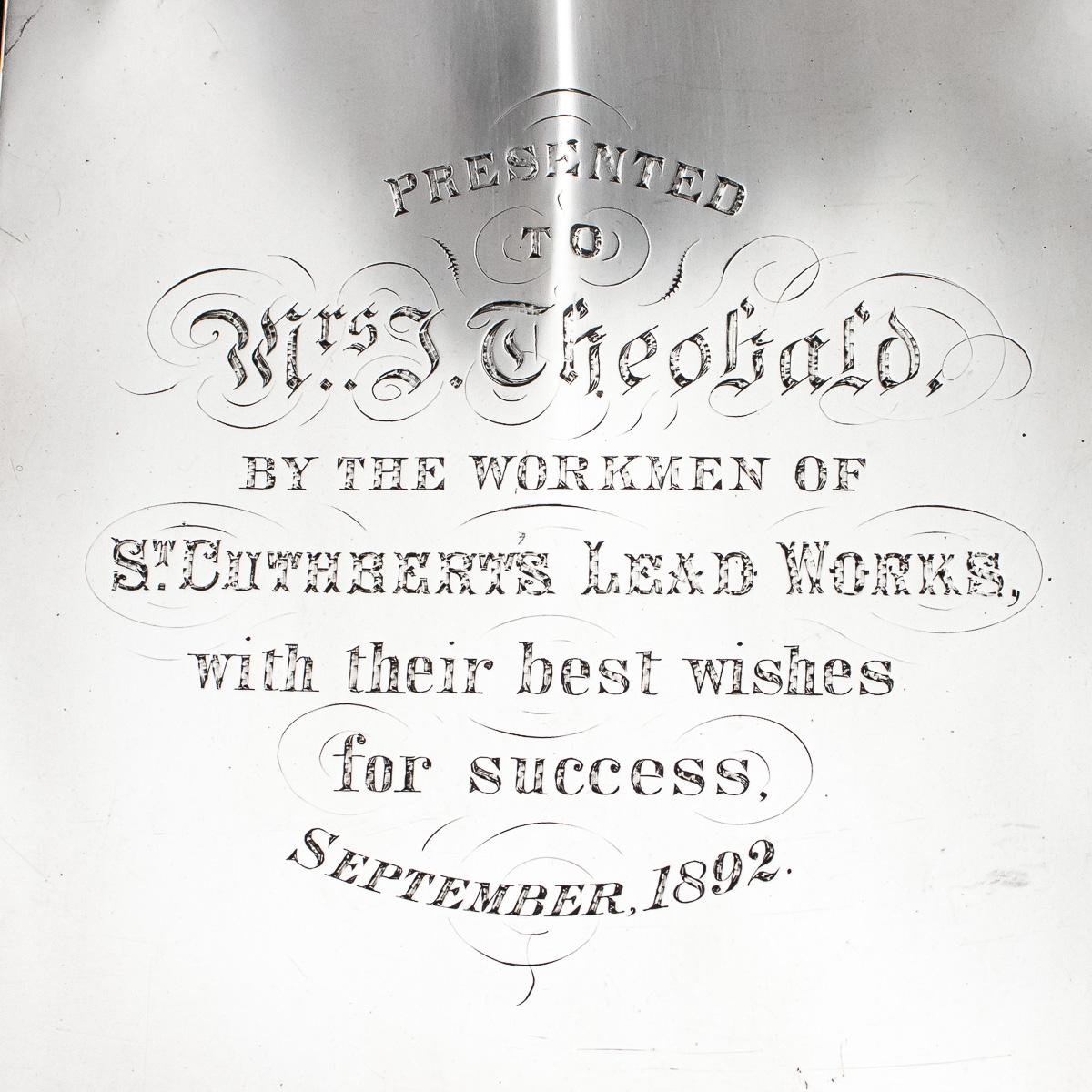 19th Century Victorian Solid Silver Presentation Shovel, Barnard, c.1892 For Sale 2