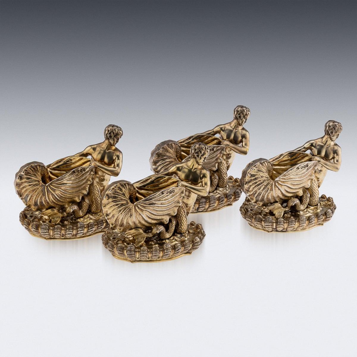 Other 19th Century Victorian Solid Silver Set Of Four Salts, John S. Hunt c.1855