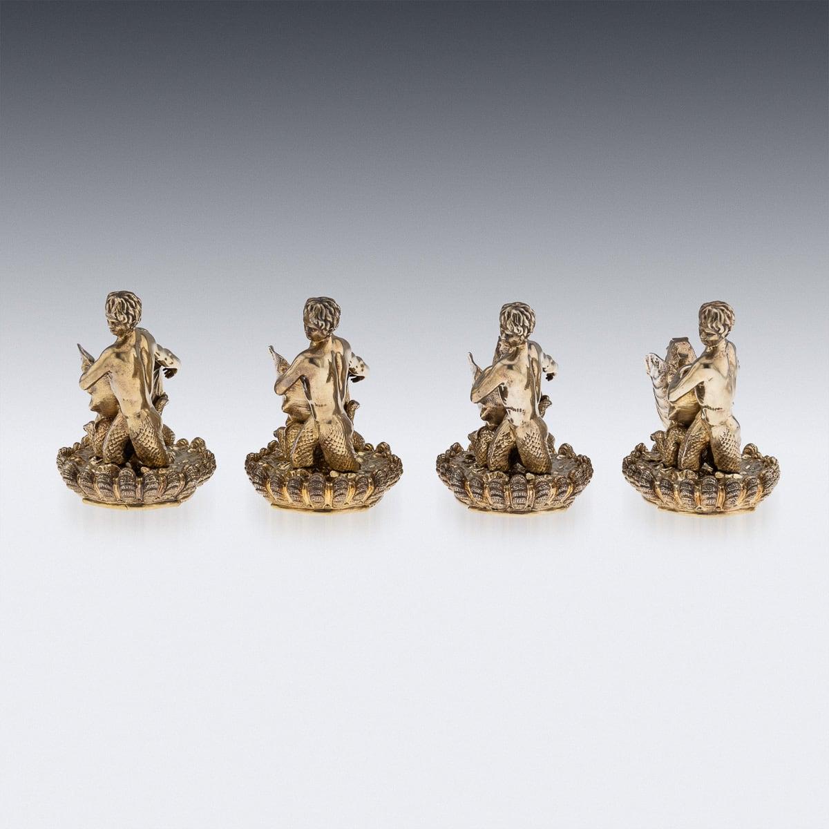 19th Century Victorian Solid Silver Set Of Four Salts, John S. Hunt c.1855 In Good Condition In Royal Tunbridge Wells, Kent