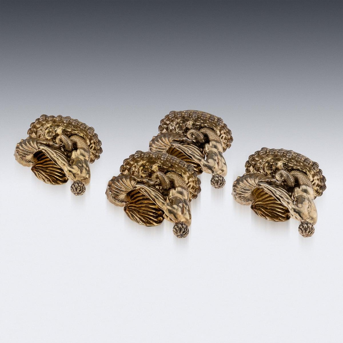 19th Century Victorian Solid Silver Set Of Four Salts, John S. Hunt c.1855 3