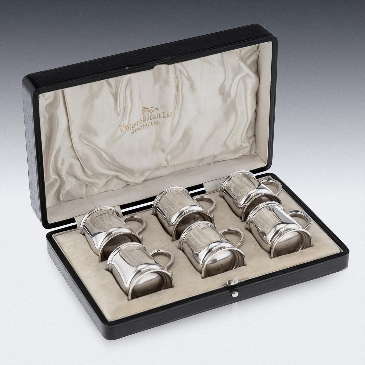 19th Century Victorian Solid Silver Six Shot Tankards, Hunt & Roskell, c.1888 In Good Condition For Sale In Royal Tunbridge Wells, Kent