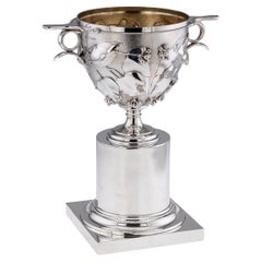 Antique 19th Century Victorian Solid Silver Skyphos Cup, Edward & John Barnard c.1867