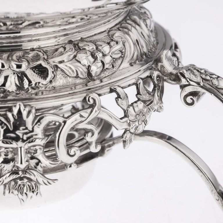 19th Century Victorian Solid Silver Teniers Hot Water Kettle, J Figg, c.1879 For Sale 10
