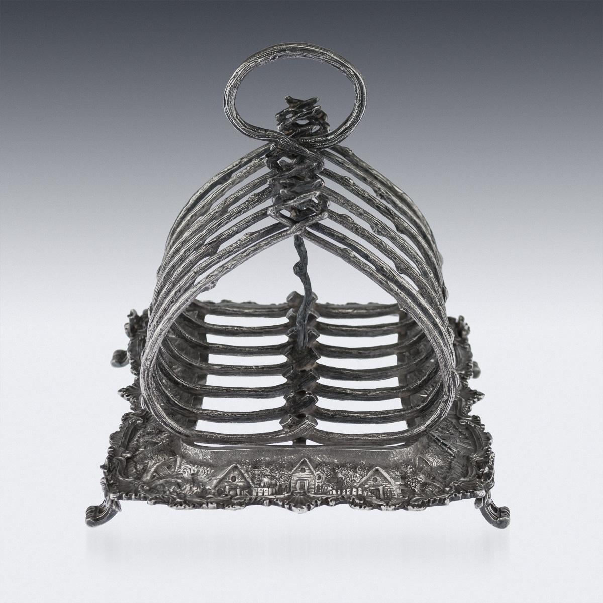 English 19th Century Victorian Solid Silver Toast Rack, Hunt & Roskell, circa 1870