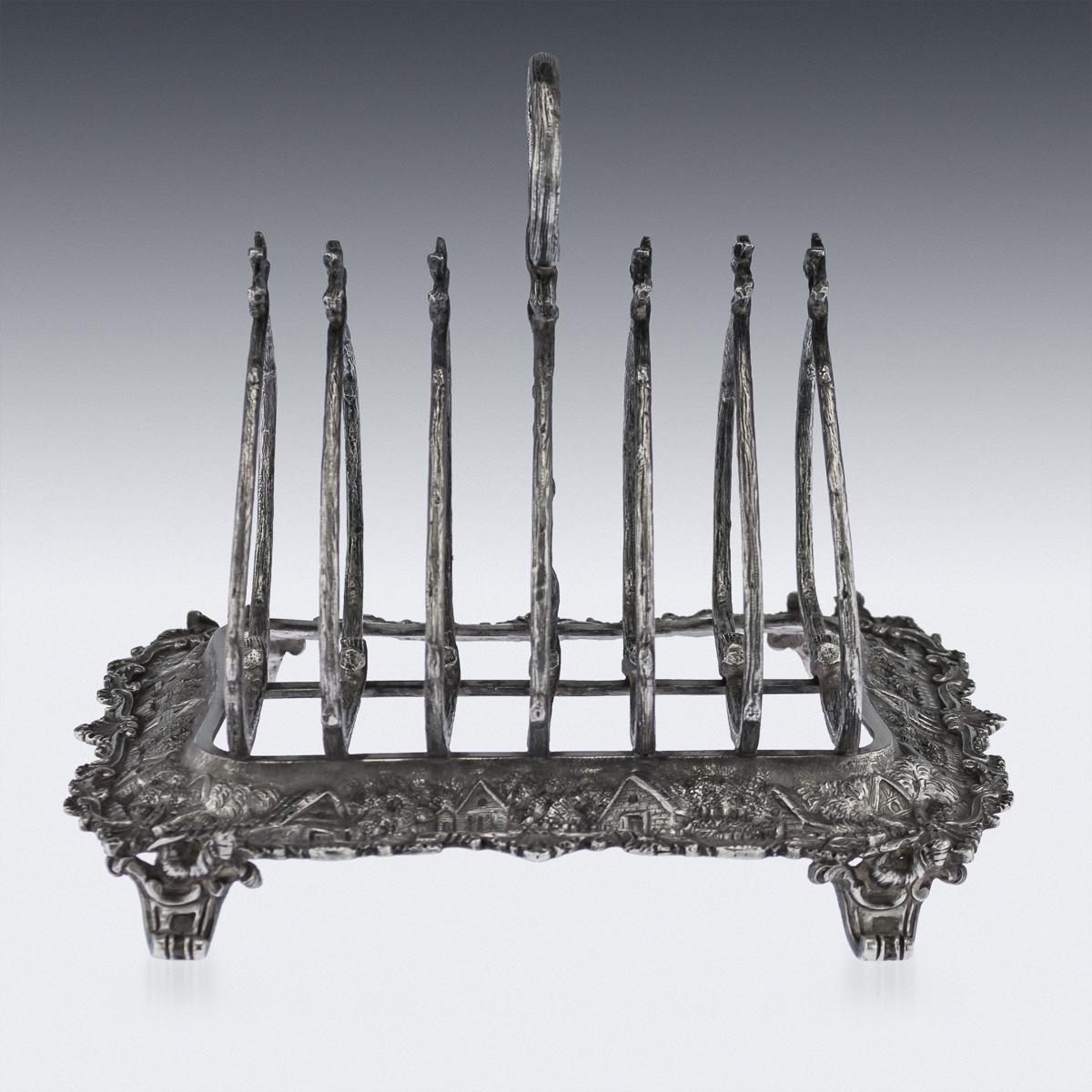 19th Century Victorian Solid Silver Toast Rack, Hunt & Roskell, circa 1870 In Excellent Condition In Royal Tunbridge Wells, Kent