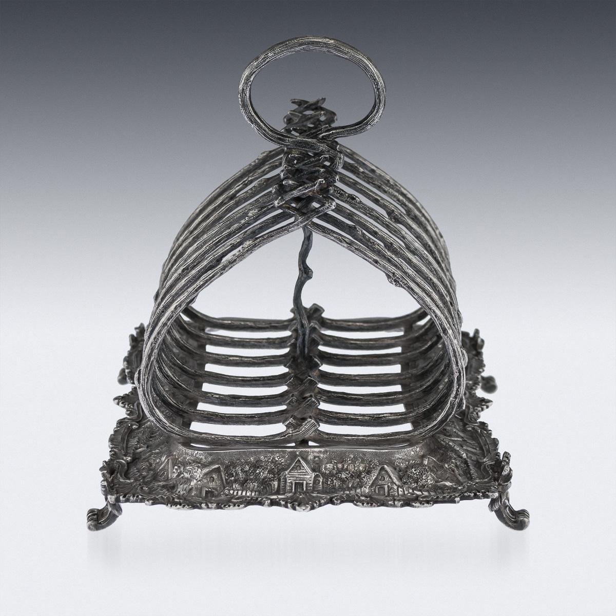 Sterling Silver 19th Century Victorian Solid Silver Toast Rack, Hunt & Roskell, circa 1870