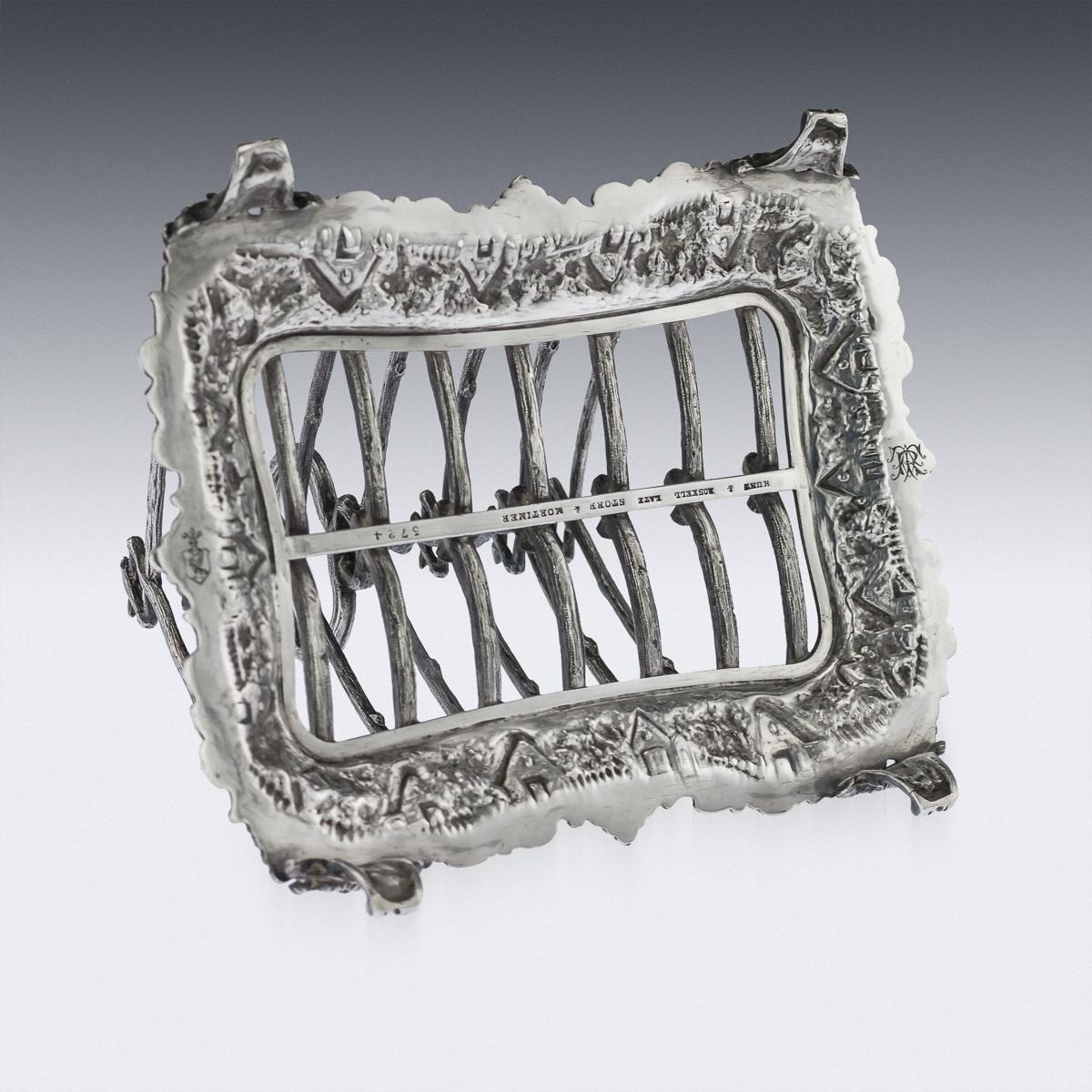 19th Century Victorian Solid Silver Toast Rack, Hunt & Roskell, circa 1870 2