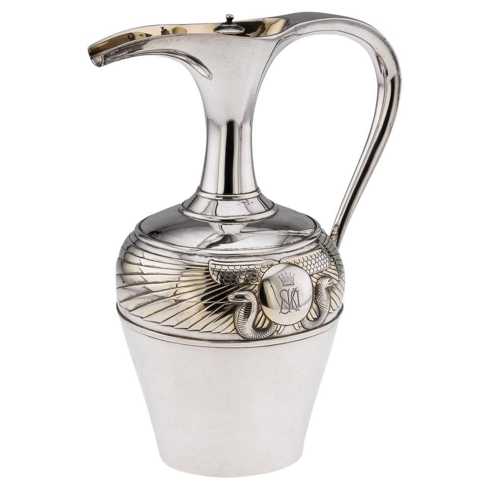 Jarra de vino victoriana de plata maciza del siglo XIX, Edward Barnard & Sons c.1870