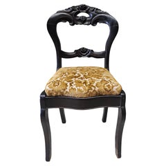 19e siècle Victorien en noyer teinté et tapissé  Chaise d'appoint