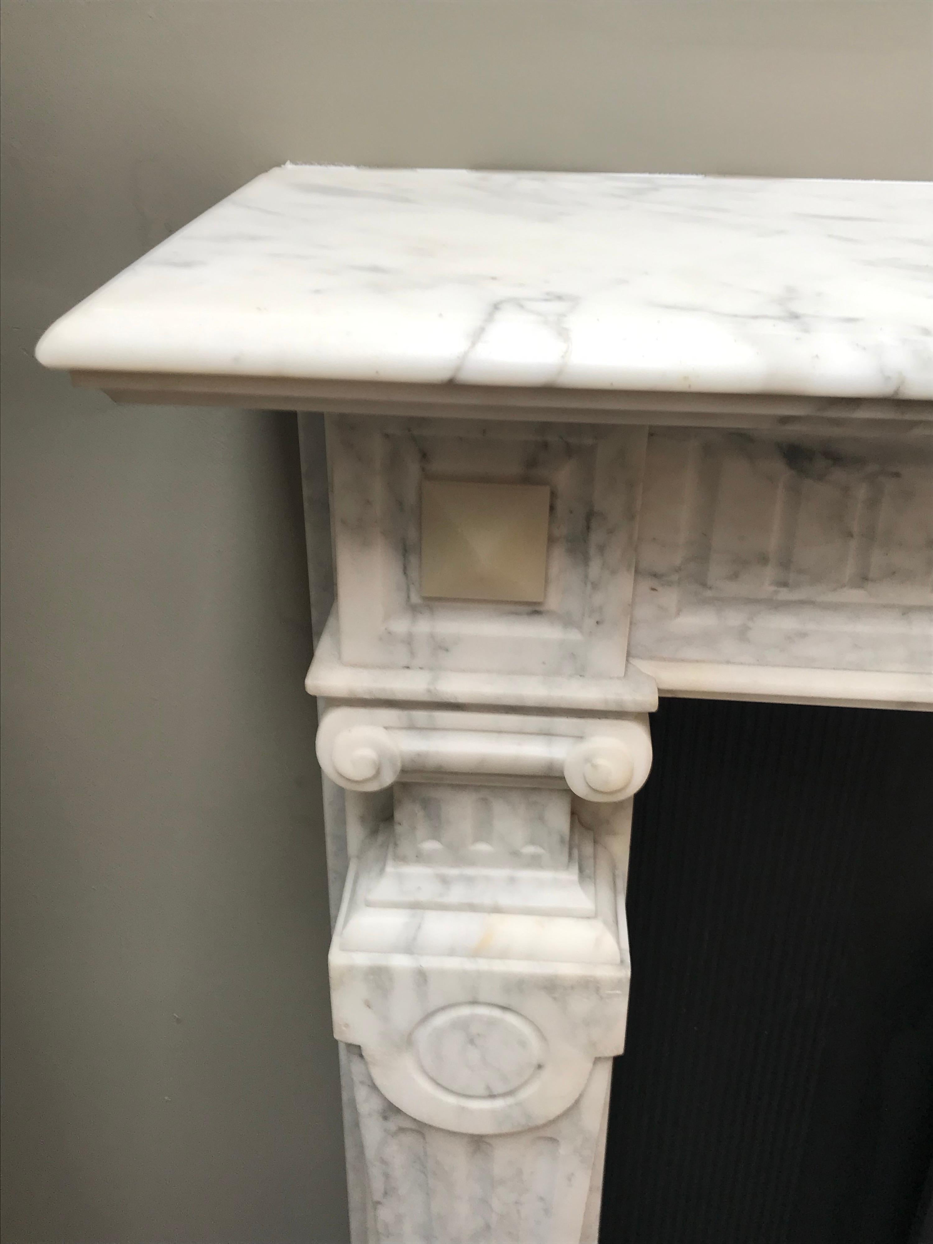 19th Century Victorian Statuary Marble Fireplace Mantelpiece For Sale 6
